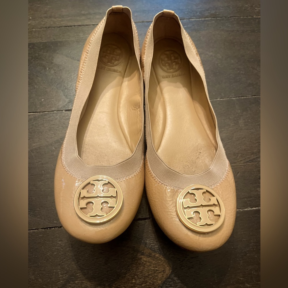 Tory Burch Caroline Patent Leather Ballet Flats. Size 8.